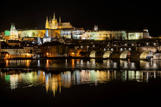 istock Mala Strana Over The Vltava River At Night 2193282946