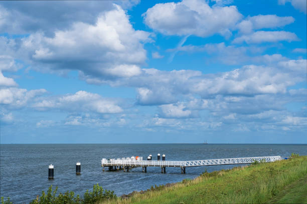 The ship pier near Medemblik NL in the IJsselmeer on a sunny day