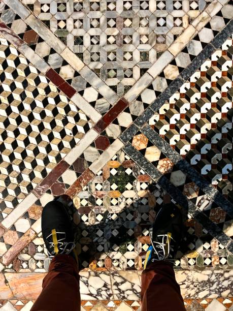 istock Tourist standing on a beautiful marble floor in Venice 2193285407