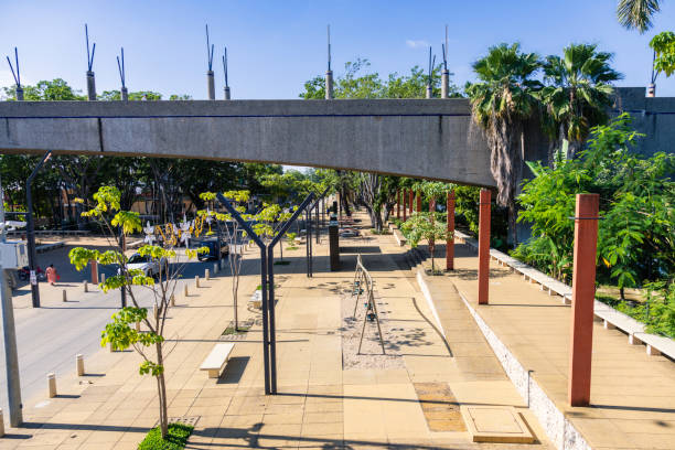 Public park at Grijalva River riverbank, Las Gaviotas neighborhood, in Villahermosa, Mexico