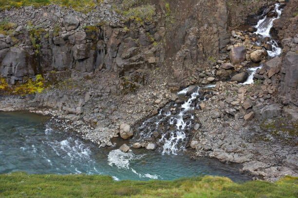 Studlagil basalt canyon in East Iceland. The canyon is located in the upper part of Jokuldalur Valley in East Iceland