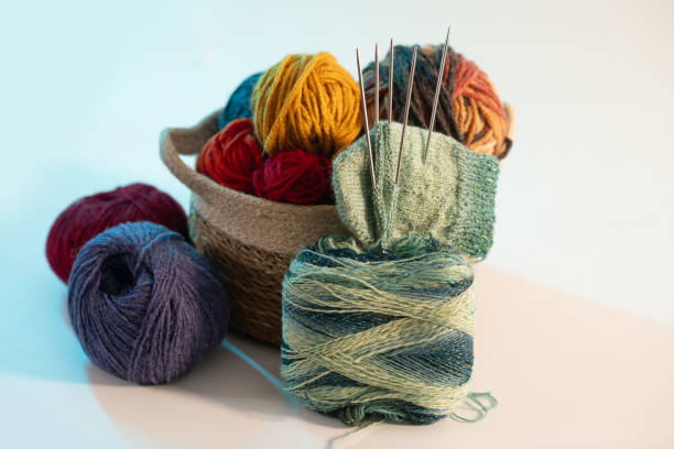 Woman, producing, crochet, art