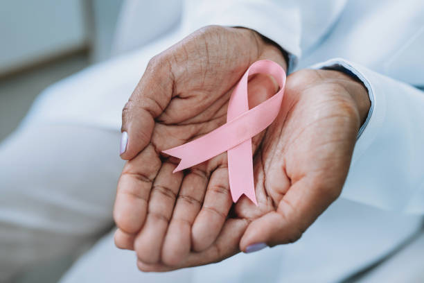 Breast Cancer Awareness Ribbon stock photo