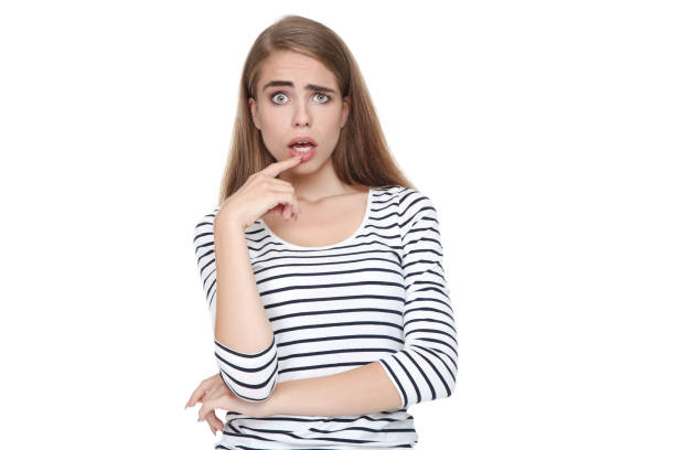 istock Young beautiful girl on white background 2193298945