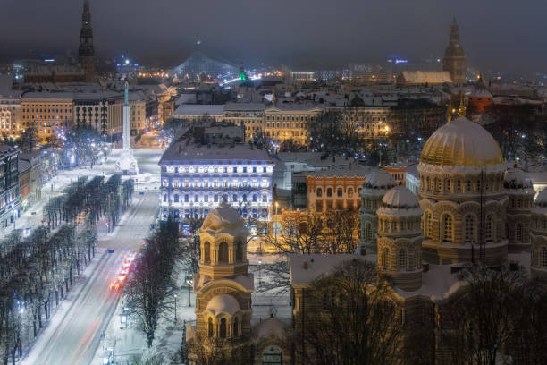 istock Night view of central Riga, Latvia. 2193307496