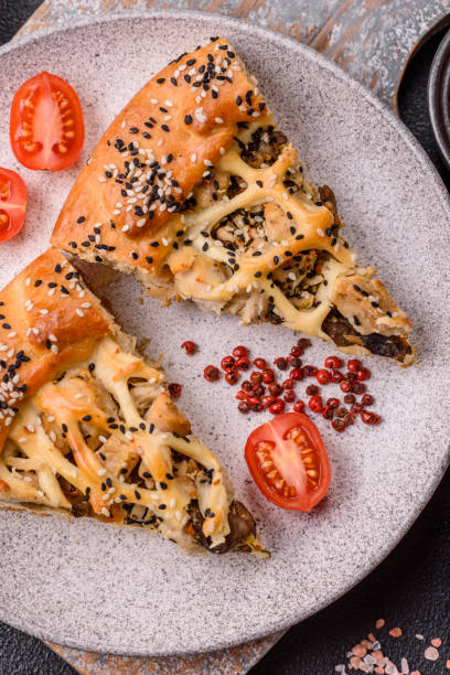 istock French quiche with chicken or salmon, cheese, salt, spices and herbs 2193308400
