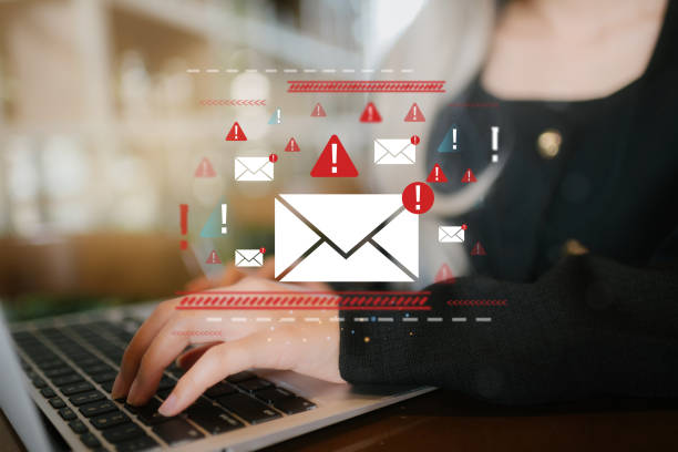 istock Email alerts and notifications on laptop screen, conveying urgency 2193311404
