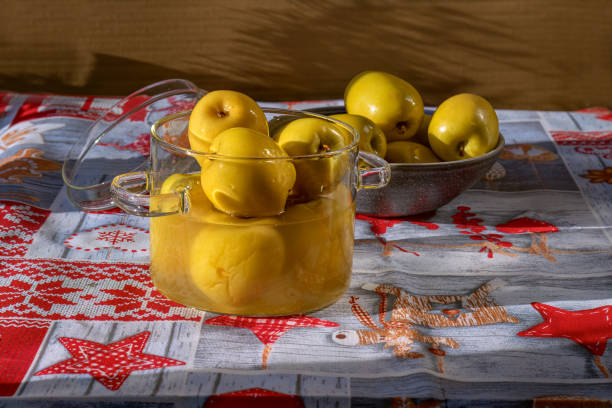 Pickled apples, fermented apples. Fermented Foods