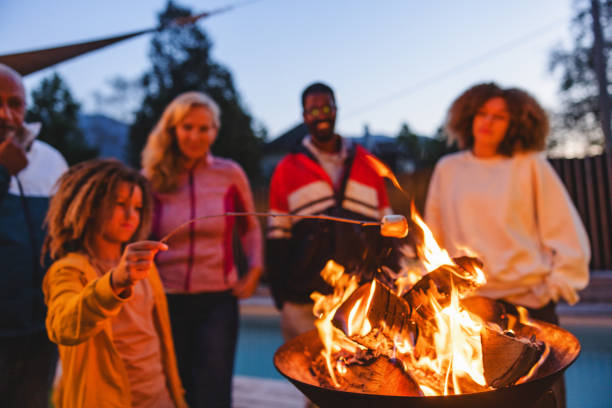 istock Diverse Family Enjoying Outdoor Camping Activity with Campfire at Twilight 2193341892