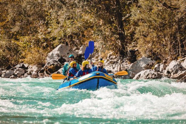 istock Family Adventure with Rafting Guide on River Rapids 2193342089