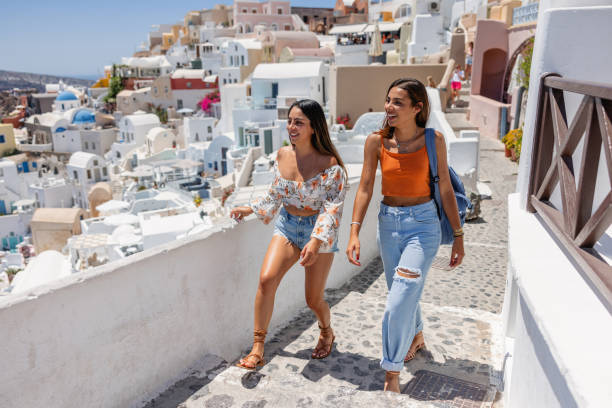 istock Joyful Friends Exploring Oia, Santorini 2193342262