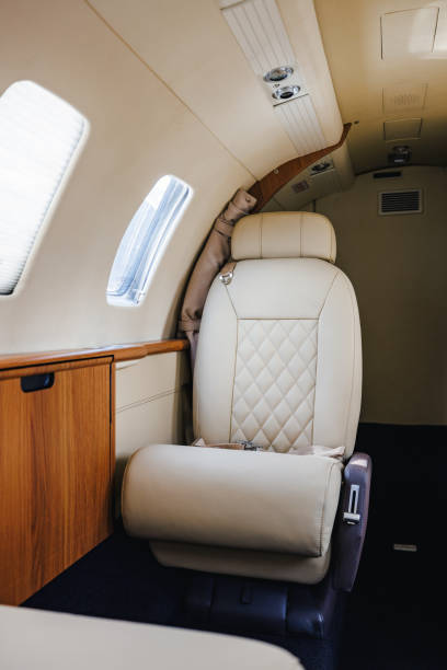 istock Luxury Private Jet Interior with Elegant Leather Chair 2193342269