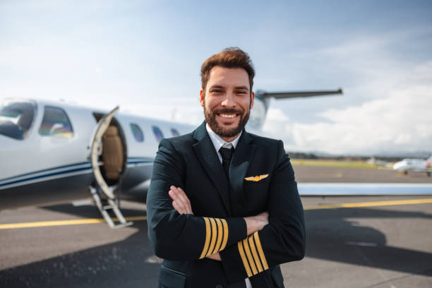 istock Confident Pilot Portrait in Front of Private Jet 2193342328