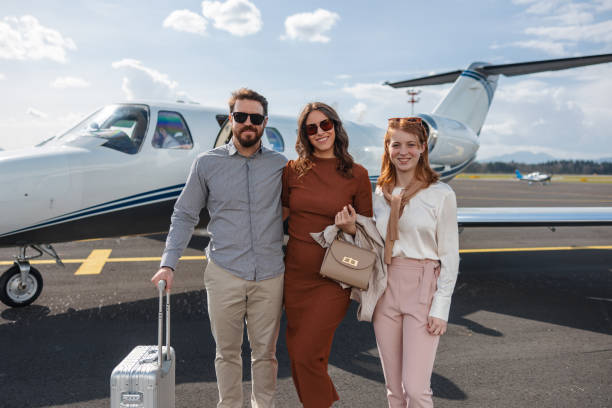 istock Family Returning from Vacation by Private Jet 2193342336