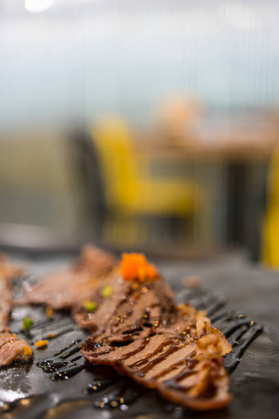Wagyu beef sushi ready eat at luxury restaurant