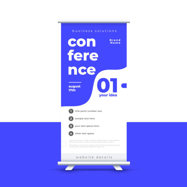 istock modern style roll up standee page banner for corporate branding 2193352885