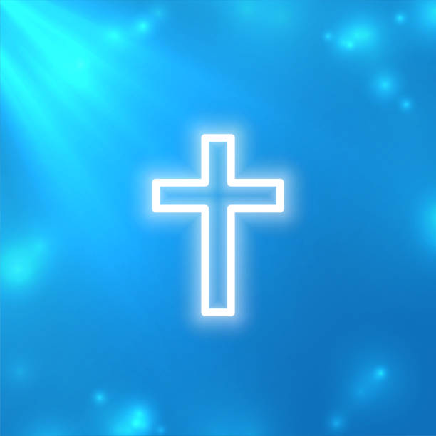 istock glowing religious cross sign background for christian festival 2193356279