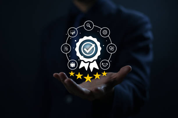 istock Professional quality, business assurance and technological concept with standardized processes that serve customers including information documents, where safety is verifiable and has excellent contro 2193366266