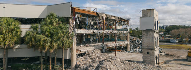 istock Destroyed Office Building - Demolished - Deconstruction - Pano 2193367533