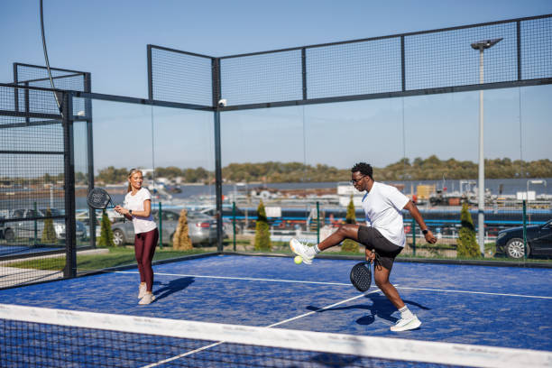 istock Athletes playing padel on a sunny day near the river 2193369494