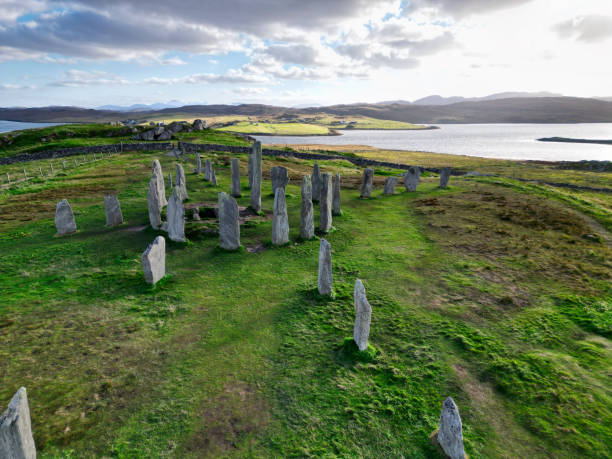 The standing stones of Callanish (or Calanais) on Lewis in the Outer Hebrides
