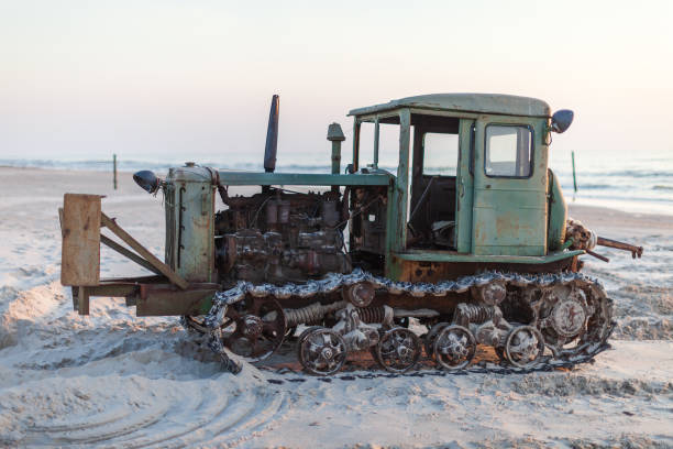 Fishermen's tractor on Jurmalciems beach, Latvia