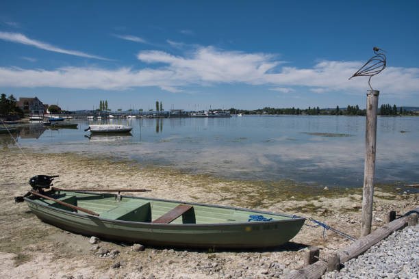Bodensee, Niedrigwasser am Untersee bei Ermatingen, Schweiz