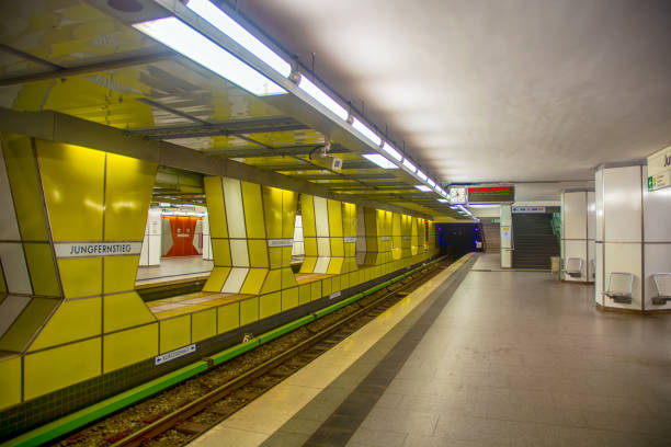U2/U4 platform of Jungfernstieg underground railway station in Hamburg, Germany
