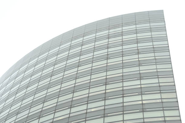 fragment of a building with an oval shape. Modern archeticture.