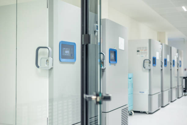 istock Laboratory deep freezers storing biological samples at minus eighty degrees celsius 2193391727
