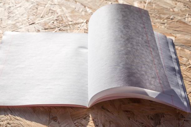 Black journal with blank pages for mockup, notes, writing