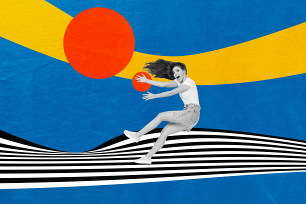 istock Creative collage picture young woman falling geometric figures circles scared afraid frustrated flight drawing background 2193398134