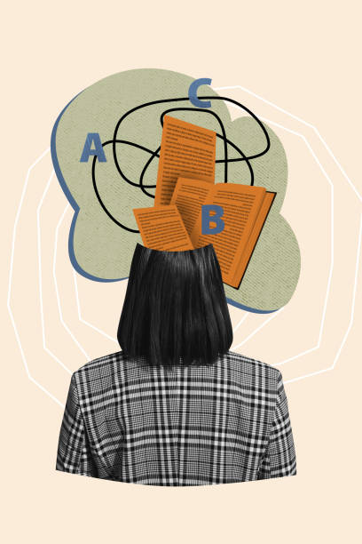 istock Vertical collage picture young woman office worker employee education courses knowledge book literature read library imagination think 2193403514