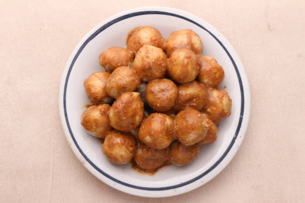 istock Delicious Peanut Sauce Fish Balls 2193407439
