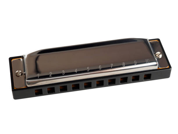 istock Harmonica on a white background, a classic musical instrument ideal for jazz, blues and folk music 2193411359