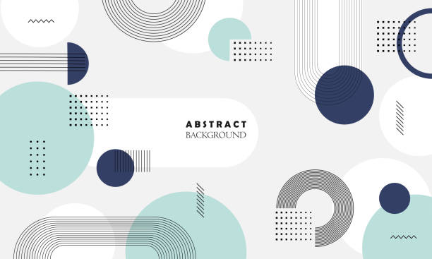 Trendy background of modern abstract geometric shapes with vector elements.