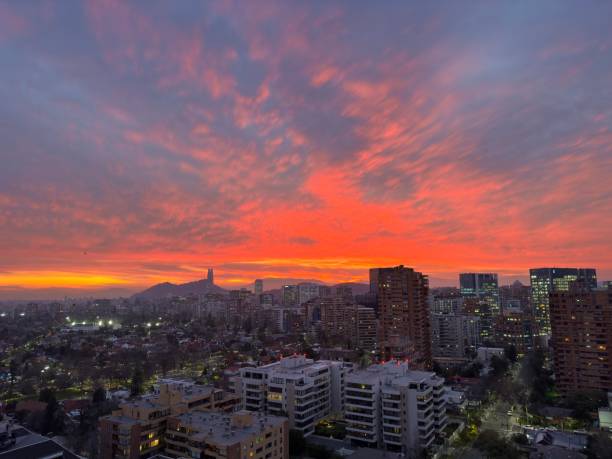 istock Santiago de Chile Winter sunset from high 2193416362