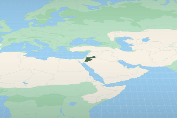 istock Jordan highlighted on a detailed map, geographic location of Jordan. 2193423926