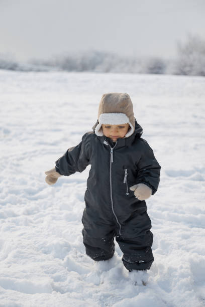 istock Toddler Walking in Snow on a Cold Winter Day 2193425929