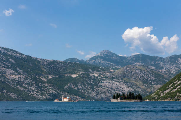 The two islands of Our Lady of the Rocks and St. George Island, Bay of Kotor (aka Boka Kotorska), Montenegro