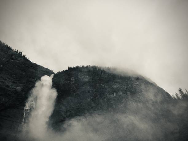 Landscapes of the Italian Dolomites in summer: a day with bad weather and clouds