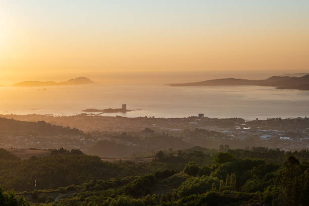 istock Orange sunset in the Rias Baixas, Spain 2193446046