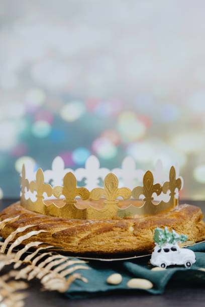 istock Royal Galette with Crown on a table with festive boke 2193452055