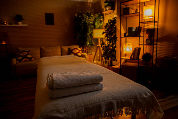 istock The tranquil spa setting features a cozy massage table, inviting relaxation and serenity 2193452749