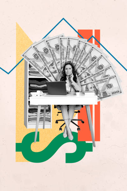 istock Vertical sketch 3d artwork collage poster of puzzled businesswoman sit workplace graph decline statistics dollar bankruptcy 2193452765