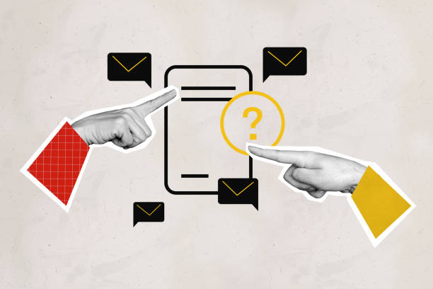 Composite trend artwork sketch image photo collage of arm sleeve hand gesture finger point show choose question message email hashtag