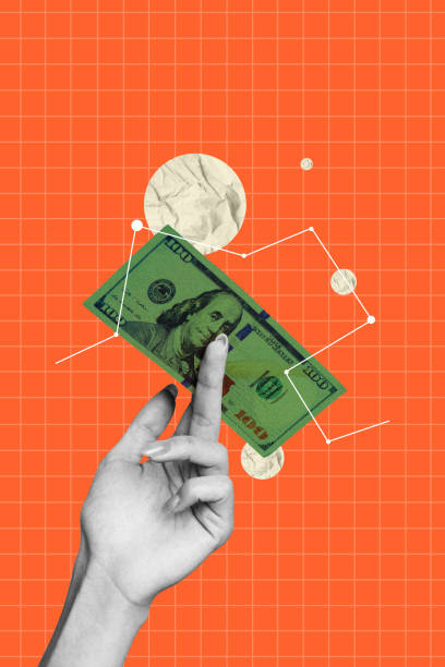 istock Creative design composite trend artwork collage of hand hold banknote dollar income earnings budget cash bank recruitment motivation 2193456351