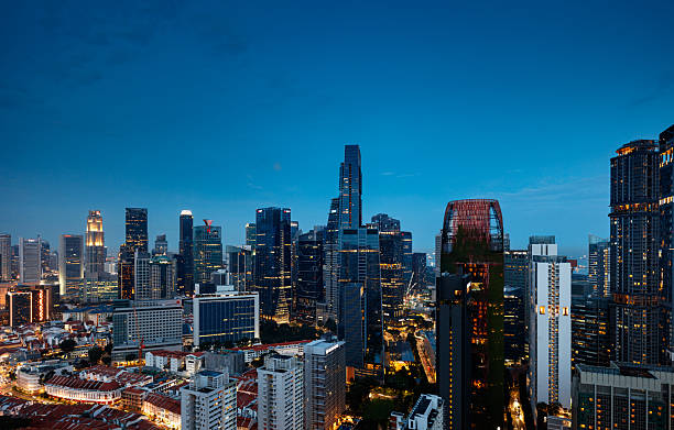 istock Dusk Over Chinatown and Downtown Singapore Rooftop View 2193463945