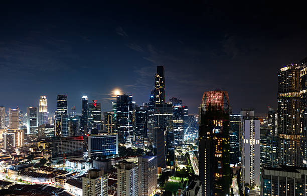 istock Nighttime Elevated View Looking East Over Chinatown and Downtown Singapore 2193463948