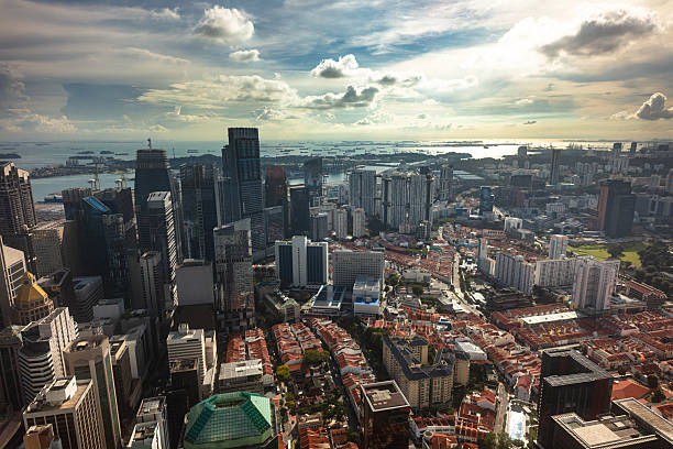 istock Looking Southwest into Downtown Singapore - High Angle View 2193463991